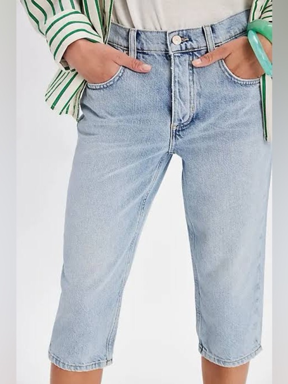 We The Free Free People Sun City Denim Capris Light Wash Size 28